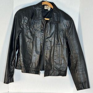 Jean Pierre Black Leather Bomber Jacket
